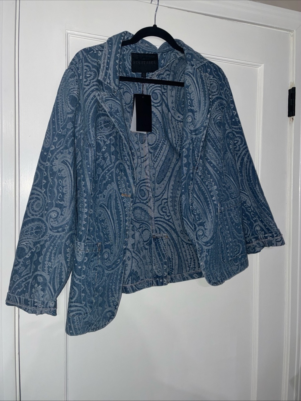 Solitaire Blue Paisley Jean Jacket